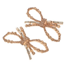 1Paar Goldene Schleifen Schuhclips Aus Eisen Mit Strass Für Pumps