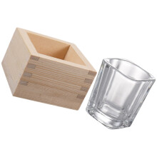 1Set Transparentes Glas Sakura Sake Becher Set Mit Holzbox Für Zuhause