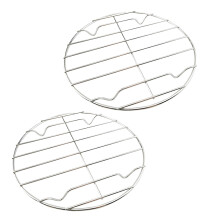 2Stk Edelstahl Barbecue Grillständer Rund Silber Leicht Outdoor Bbq