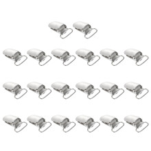20Stk Pacifier Clips Metall Silberfarbig Für Kleidung Und Bastelbedarf