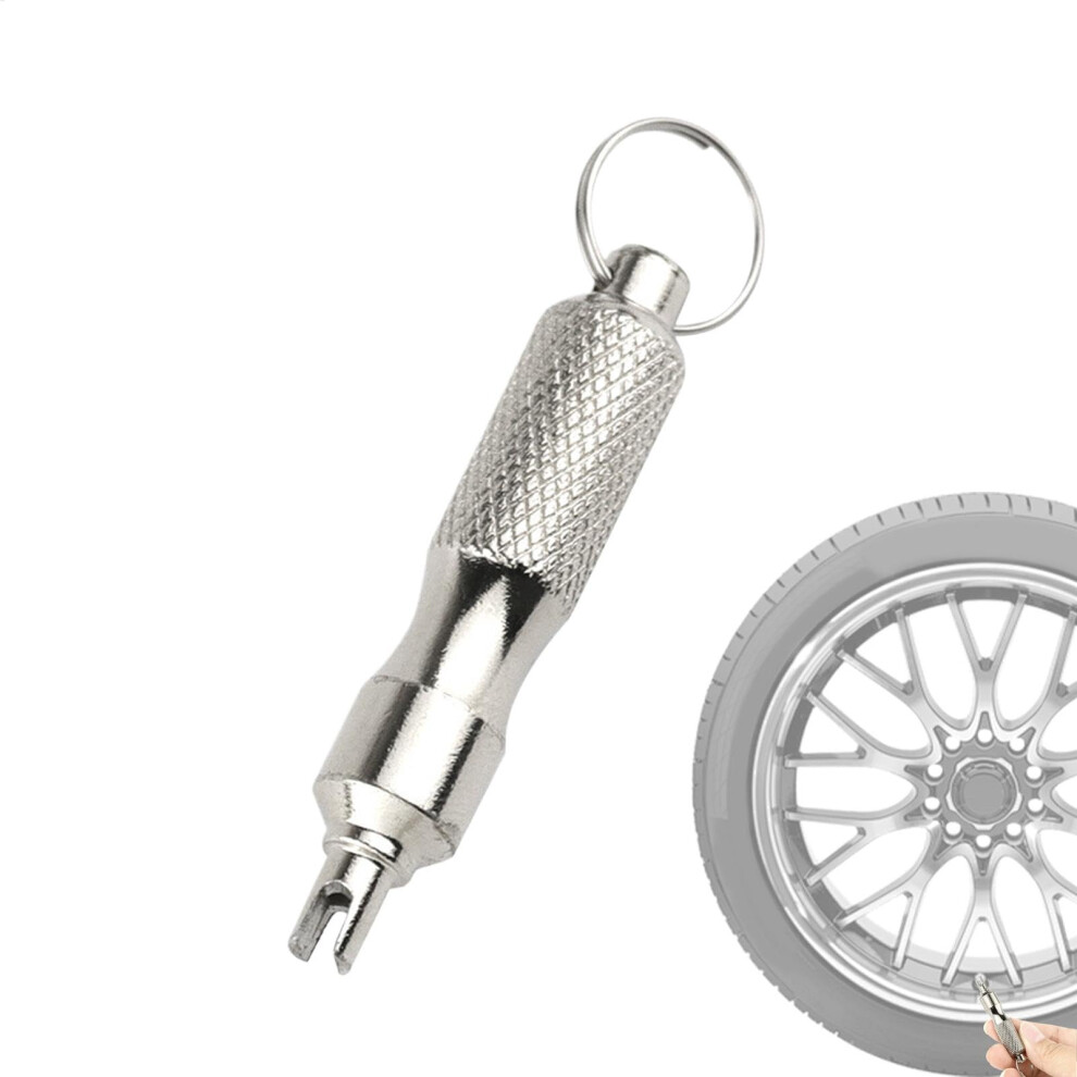Valve Core Removal Tool Stainless Steel Tire Valve Core Tool Valve Stem Removal Tool Keychain 9084446888317