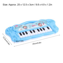 Elektronisches Kinderklavier Spielzeug, 24 Tasten, Bildungs-Musikgeschenk für Babys und Mädchen, Blau