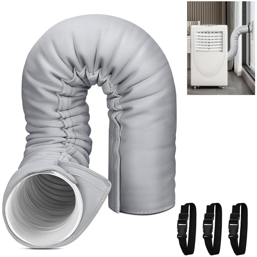 Portable Ac Hose Insulation Wrap, Duct Insulator For Air Conditioner Exhaust Tube, Energy Saving Pipe Insulation 5Ft 9084446888386