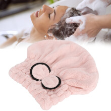 Schnelltrocknender Duschhaube mit Schleifen-Dekoration für Damen und Mädchen Pink
