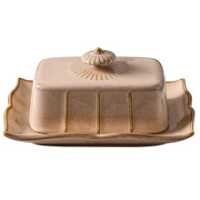1Set Keramik Butterdose Mit Deckel Khaki, Butterbehälter Für Zuhause