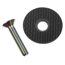 1Set Schwarze Headset Cap Aus Carbonfaser Und Titan Für Mountainbike