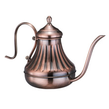 1Stk Handbrüh Teekanne Edelstahl Dunkelrot Langer Ausguss Für Kaffee