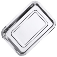 edelstahl grillplatte mit abtropfgitter 26x19x2 cm spülmaschinenfest