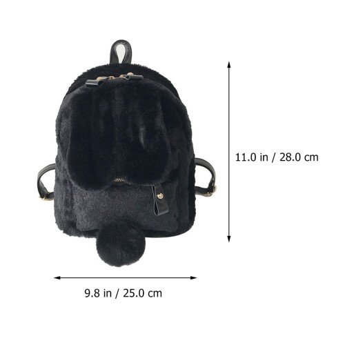 Langlebiger Plüsch Rucksack Schwarze Hasenohren Casual Backpack 1