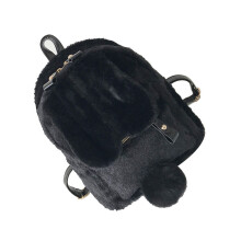 Langlebiger Plüsch Rucksack Schwarze Hasenohren Casual Backpack