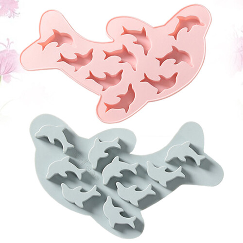 2Stk Eisform Delfin Aus Lebensmittelechtem Silikon Mehrfarbig Robust 1