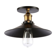 Vintage Deckenlampe Schwarz Halblampe Stahl Industrie Design