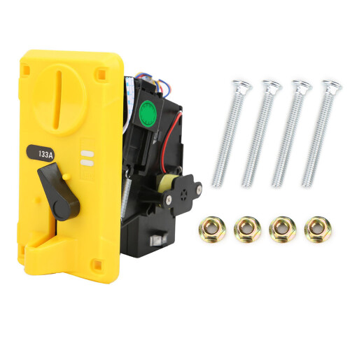 Coin Selector CPU with LED Light Flip Cover for Game Machines Yellow 1