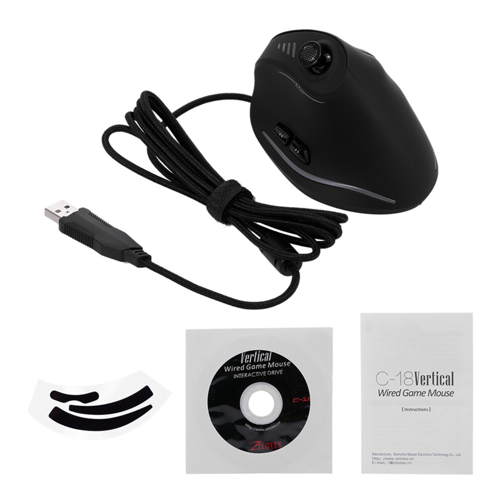 Zelotes C-18 Vertical Wired Gaming Mouse 11 Light 8320539171883