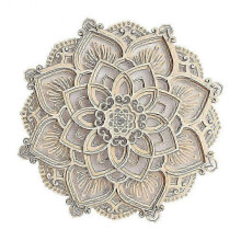 LED Night Light Modern Wall Decor with USB Ports Elegant Wooden Mandala Hanging MDF Panels Lamp Dec