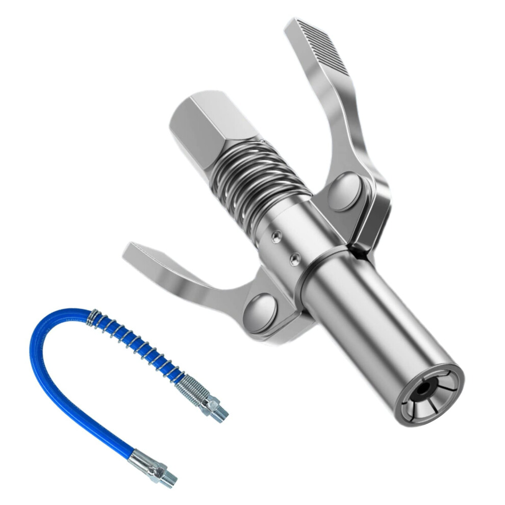 Grease Gun Coupler Quick Release Double Handle Gear Oil Nozzle 30Cm Hose Compatible With Standard Automotive Grease Guns 6447073654831