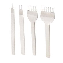 4Stk Leder Lochwerkzeug Set Weiß 1-2-4-6 Prong DIY Diamond Chisel
