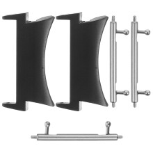 1Set Kompakter Schwarzer Edelstahl Uhrenbandverbinder Für Uhr Zubehör