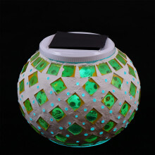 Solar Gartenlampen Mosaikglas Gelb LED Außenbeleuchtung