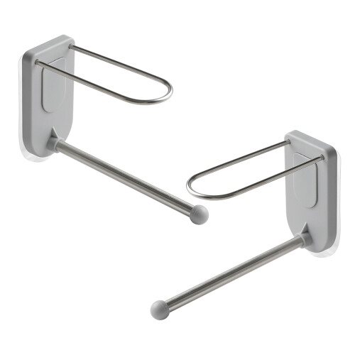 2Stk Metall Kleiderbügelhalter Wand Organizer Grau Rostfrei