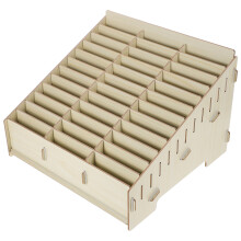 Mehrfach Fächer Holz Handyhalter Schreibtisch Organizer Beige