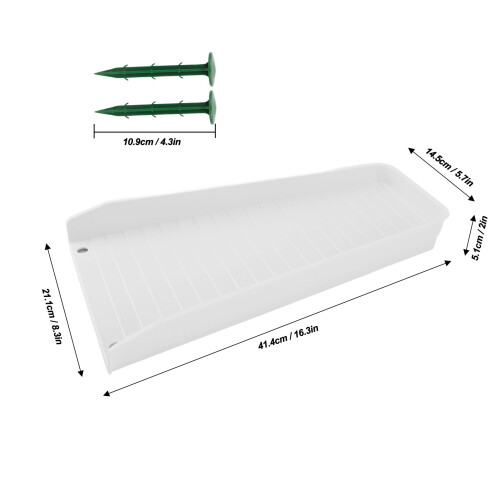 4PCS White Downspout Splash Blocks 16.3x2.0in Rain Gutter Extensions 2