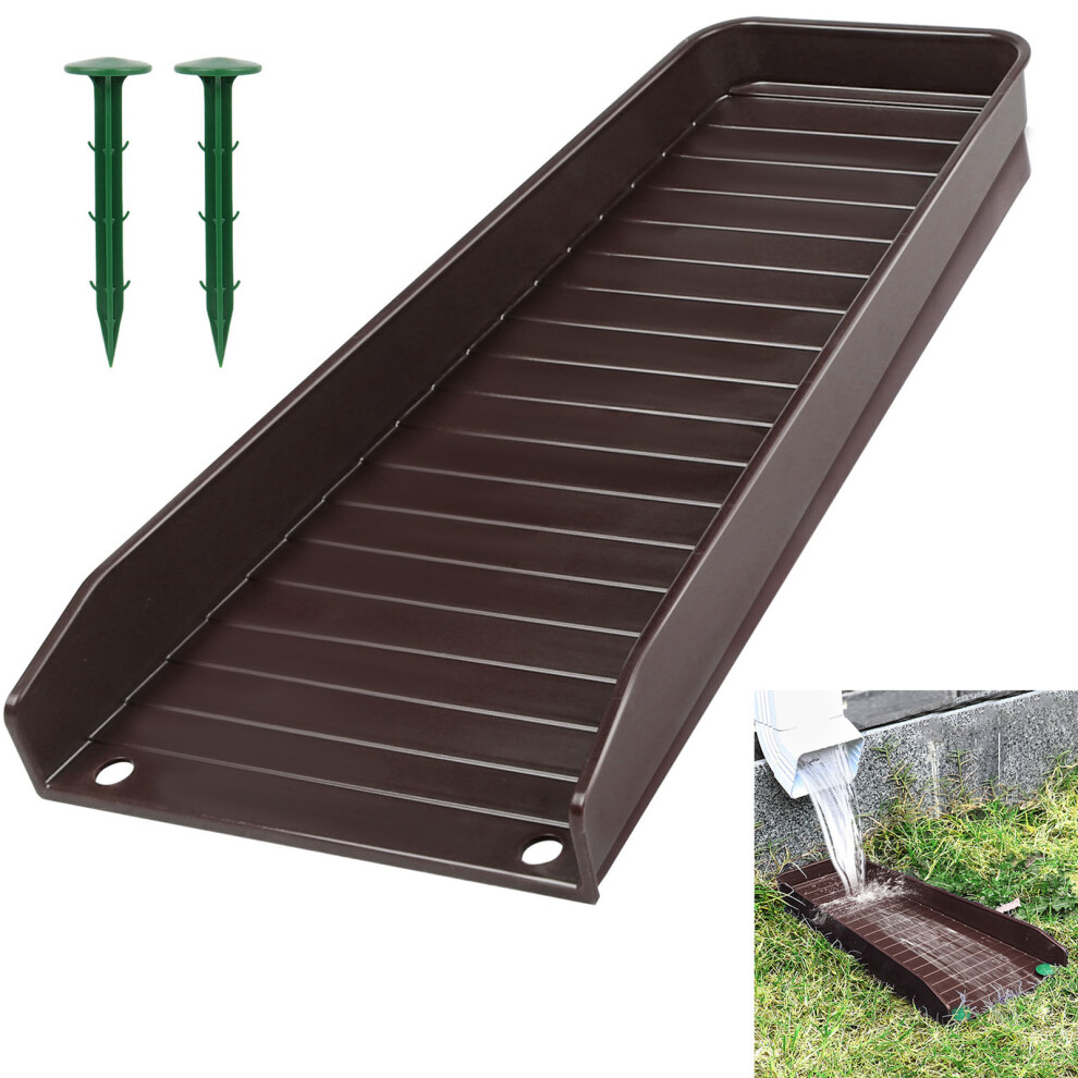 4Pcs Brown Downspout Splash Blocks, 16.3X2.0in Gutter Extenders 8711349177545