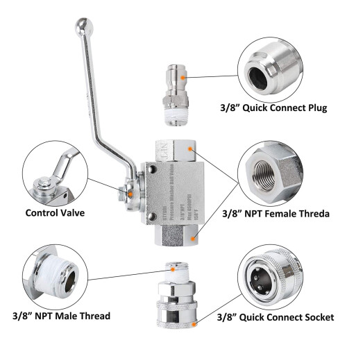Highly Pressure Washer Globe Valves Kits 3/8Inch Quickly Connect 1