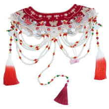 Chinese Vintage False Collar Embroidery Butterfly Beads Chain