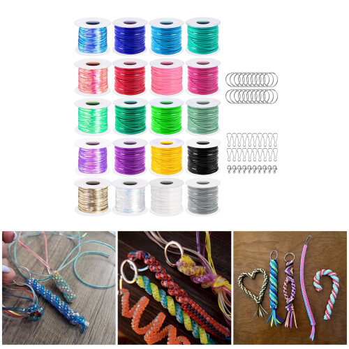 Multipurpose Lanyard String Set Colorful Plastic Lace Rolls for 1
