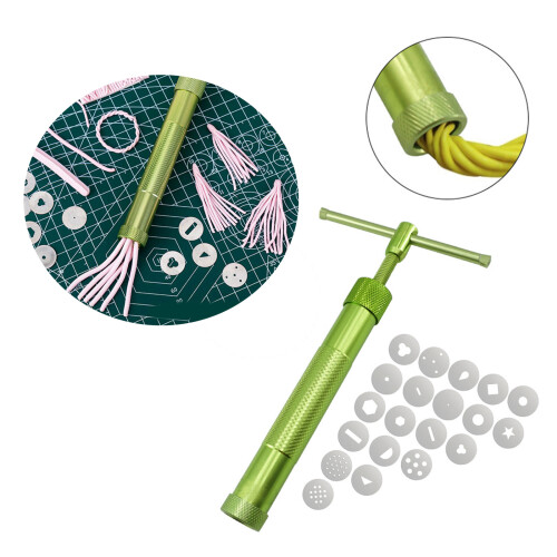 Fondant Press with 20 Tips Clay Extruder Rotary Mold Tool Set 2