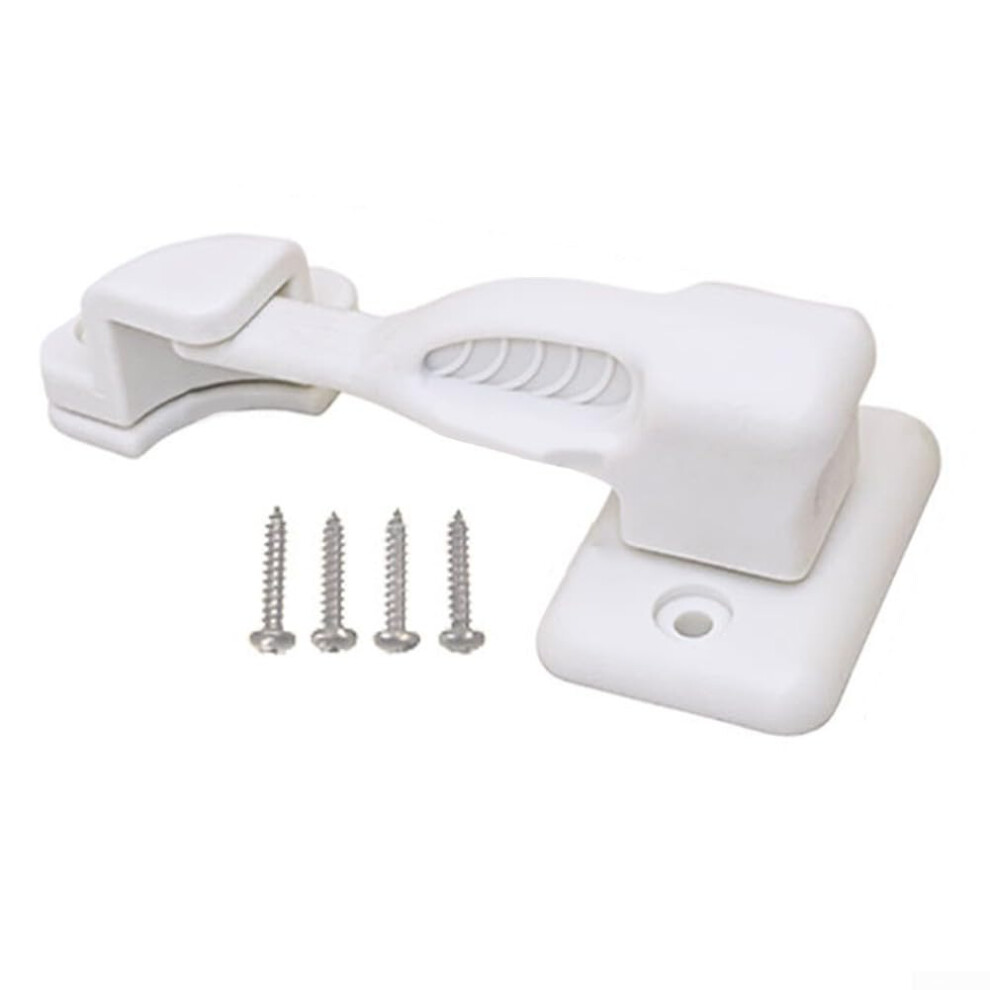 Nylon Cabinet Door Latch for RVs Boats Caravans Motorhomes - Durable Rotating Catch Lock with Self-Tapping Screws - White Black-image-OPC-PKFPC7T-NEW