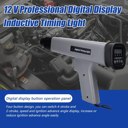 12V Digital Display Inductive Timing Light for Car Motorcycle Petrol Engine Ignition Strobe Lamp Diagnostic Tool 1