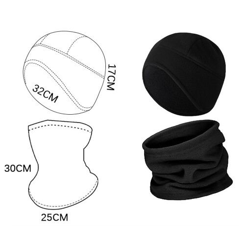 Winter Beanie Hat Scarf Set Windproof Ski Skull 2