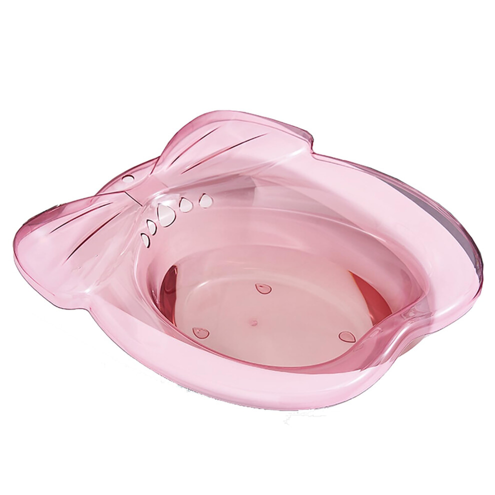 Sitz Bath for Toilet with Drain Holes and Flusher Hose, Pink Perineal Soaking Bath for Postpartum Care, 39x35.5x12cm