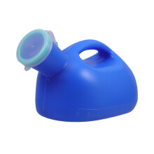 Portable Male Urinal with Lid, Ergonomic Travel Urine Cup for Men, Blue Pee Bottle for Driving, Elderly, Camping