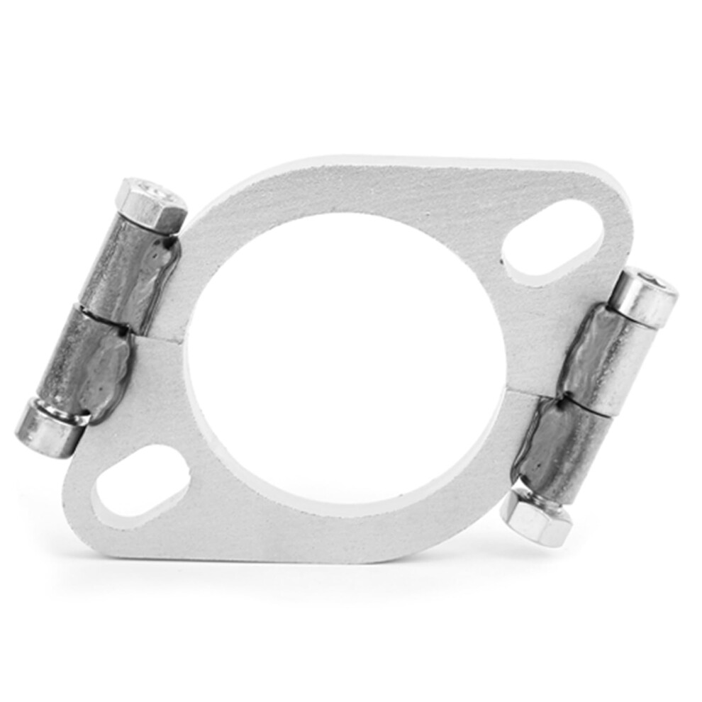 Steel Exhaust Flange 2.5 Inch Oval Split Replacement For Steel Flared Exhaust Pipe, Direct Bolt-On Application 6447073656521