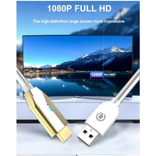 5G 30M Wireless Display Extender Cable Audio Video Transmitter Receiver For Camera PC Gold Easy Install 1