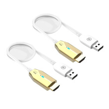 5G 30M Wireless Display Extender Cable Audio Video Transmitter Receiver For Camera PC Gold Easy Install