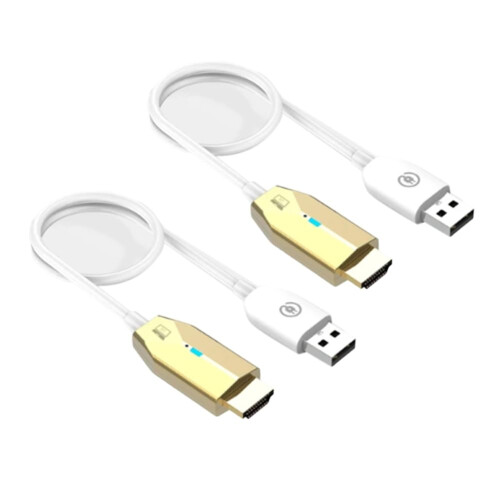 5G 30M Wireless Display Extender Cable Audio Video Transmitter Receiver For Camera PC Gold Easy Install