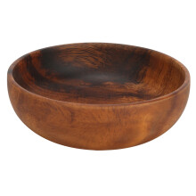 Wooden Salad & Soup Bowl for Home or Coffee Shop Use 12x3.5cm Food Serving Dish