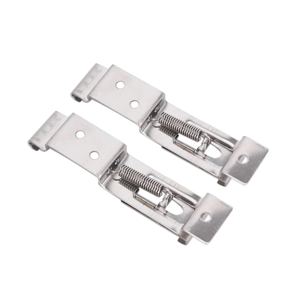 Rectangular Car License Plate Bracket, 2 Pcs Stainless Steel Spring Loaded Frame Holder Clips For Trailer Number Plates, Silver 9016109831293