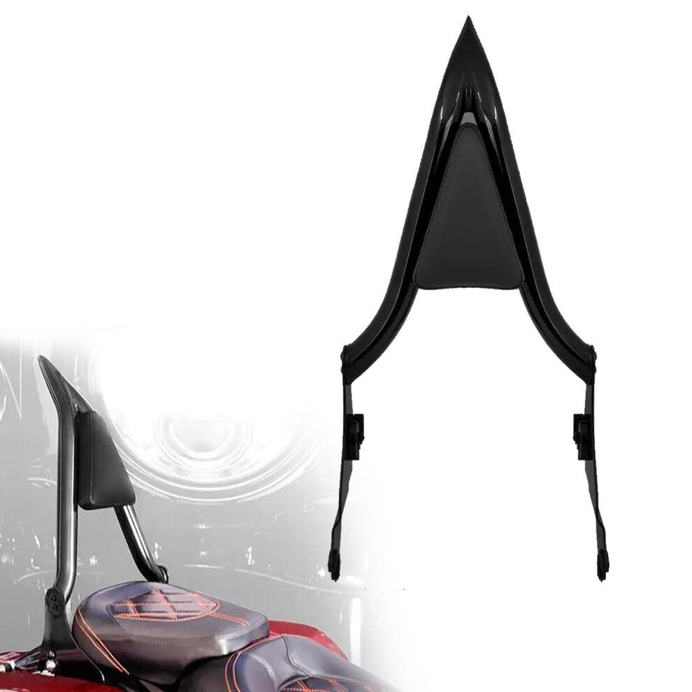 Motorcycle 16 Inch Detachable Sissy Bar Rear Passenger Backrest Compatible With Harley Touring Cvo Flhr 2009-2022 Black 6447073657191