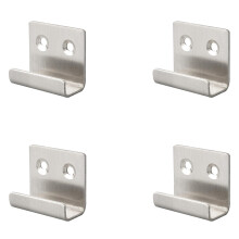15mm Ceramic Tile Display Hooks Pack of 4, Silver Stainless Steel Flat J Hooks for Wall Mount Home Kitchen Bathroom Garage
