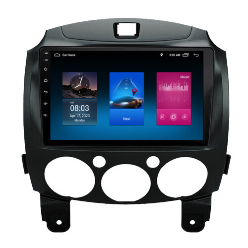 RoverOne Bilradio Bluetooth CarPlay GPS-Navigation til Mazda 2 Mazda2 DE 2007 - 2014 1
