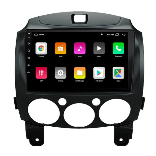 RoverOne Bilradio Bluetooth CarPlay GPS-Navigation til Mazda 2 Mazda2 DE 2007 - 2014 2