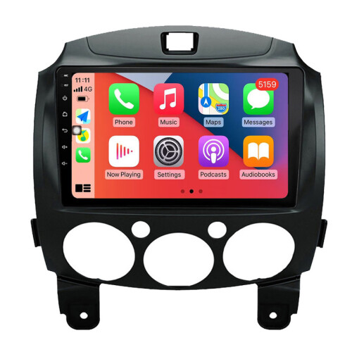 RoverOne Bilradio Bluetooth CarPlay GPS-Navigation til Mazda 2 Mazda2 DE 2007 - 2014