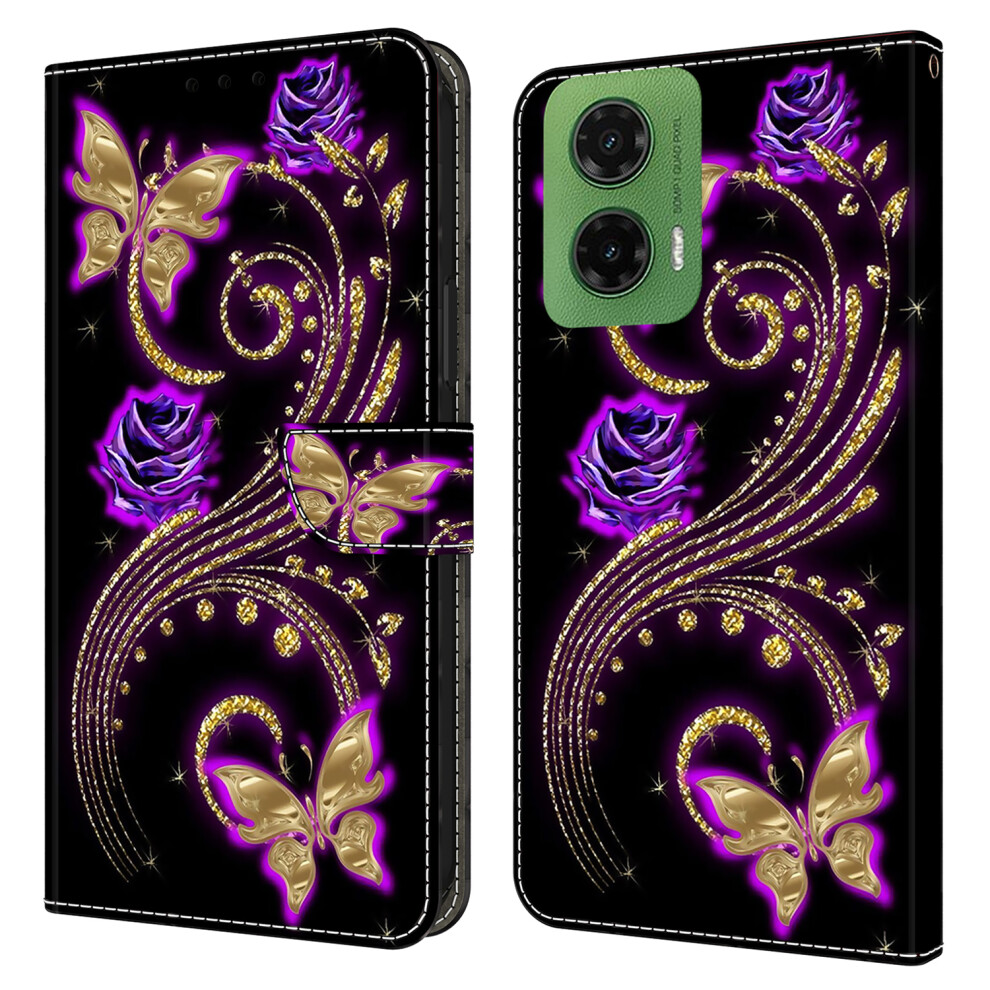 ( Flowers Butterflies) For Motorola Moto G35 5G Cases Purple 6914282912811