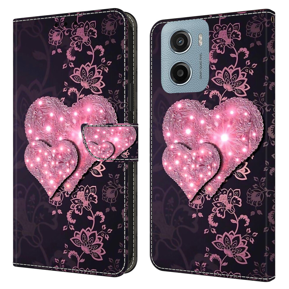 (Lace Hearts) For Motorola Moto E15 4G Cases 6914288071024