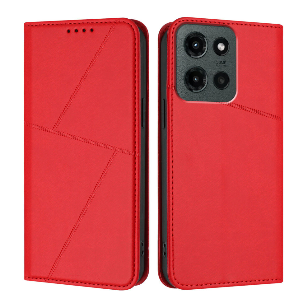 (Red) For Motorola Moto G Stylus 5G (2025) Wallet Case Red 6914286152602